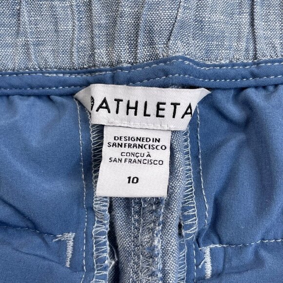 Athleta Cabo Linen Wide Leg Pants Chambrey Blue - Picture 5 of 11